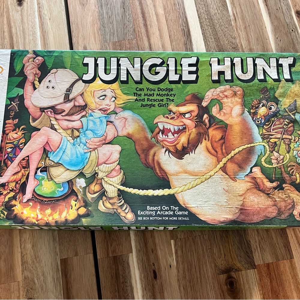 Vintage 1983 Jungle Hunt Milton Bradley Board Game Arcade Atari - Rare